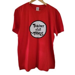 Gildan || Red Teacher of All Things Graphic Tee